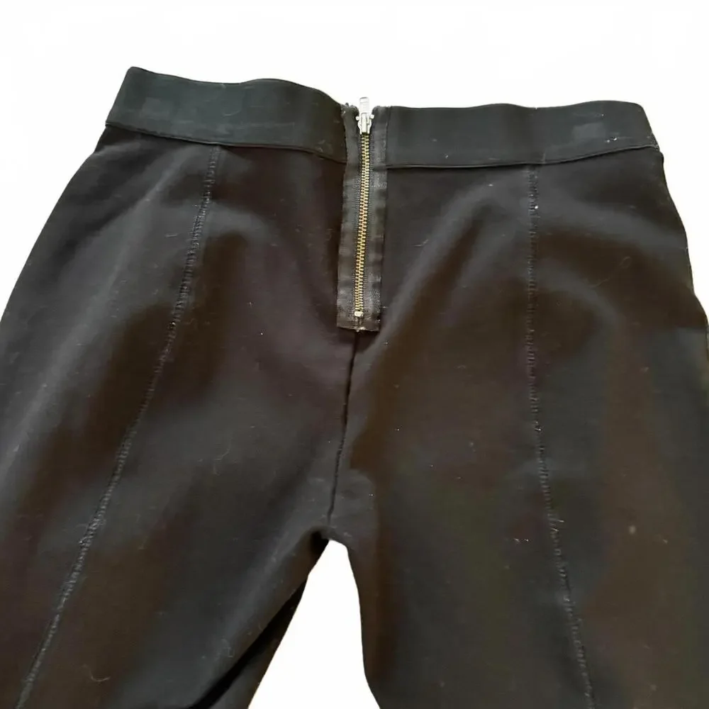 J.CREW Pixie Black Ponte Legging‎ Pencil Pants Back Zipper Wms SZ 2R Preppy